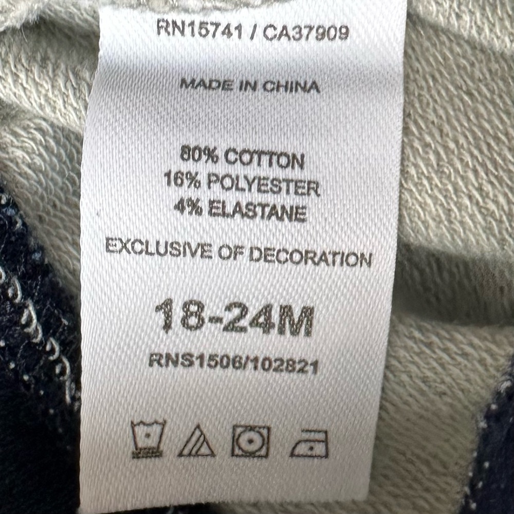 NWT Splendid Boys Light Grey and Navy Patched Knees Sweatpants Size 18-24 Months - Picture 9 of 9